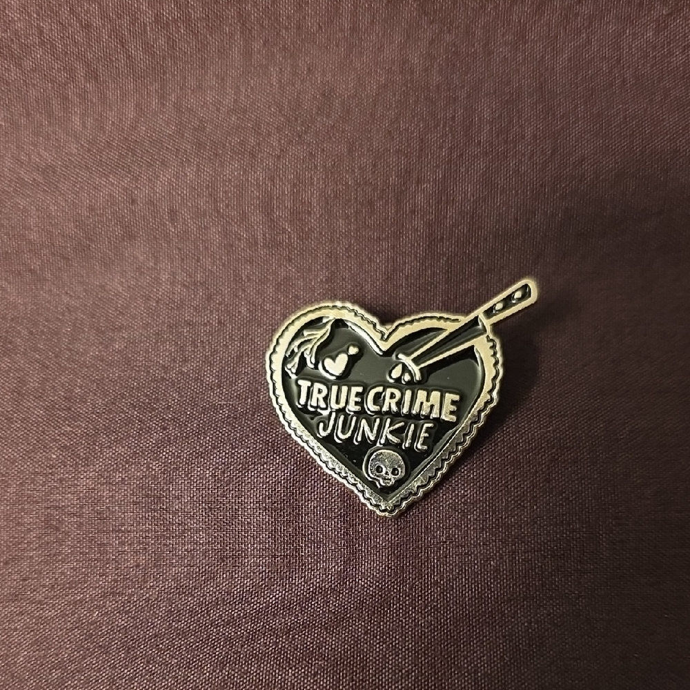 True Crime Junkie enamel pin